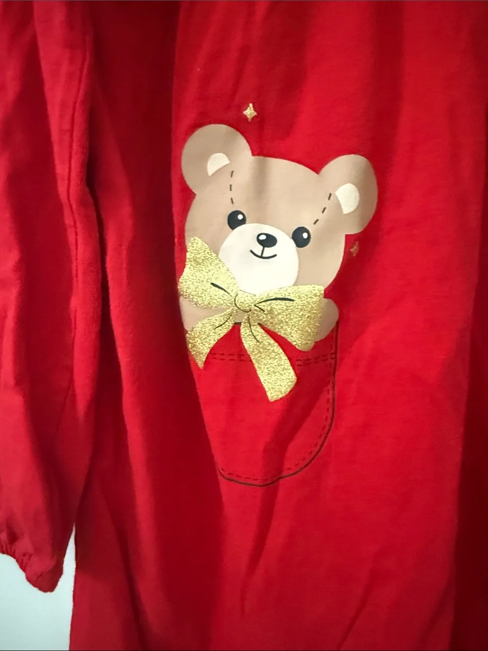 H&M Red Girls' Festive Teddy & Candy Cane Dress